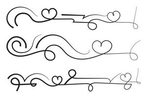 A set of four different fonts with hearts vector