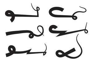 Bold and black line Swash text elements vector