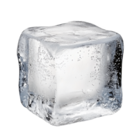 A stunningly detailed ice cube glistening with frosty texture in a bright light setting png