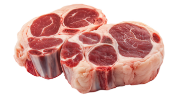 Raw beef shank meat ready for slow cooking in a bright kitchen setting png