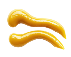 Captivating mustard swirls adding a pop of flavor in a clean, bright setting png