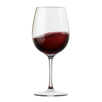 A captivating glass of rich red wine elegantly resting on a pristine white background png