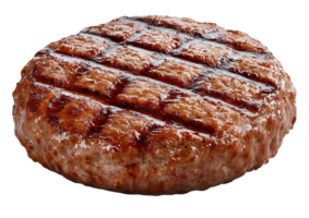 Sizzling grilled hamburger patty garnished to perfection for a summer barbecue delight png