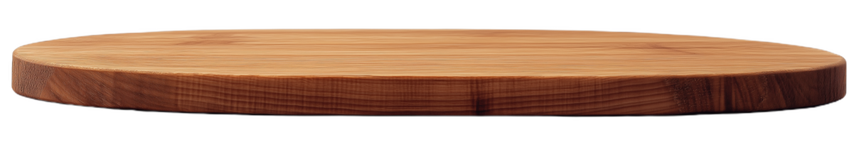 This round wooden board, with its rich texture and warm tones, invites culinary creativity png