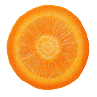 Exploring the vibrant patterns of a fresh carrot slice from a top-down perspective png