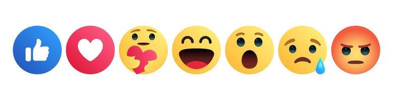 Like React Emoji Icon Set Illustration vector