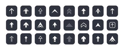 Up down arrows button set. Web arrow icon collection for website user interface. Different style cursor pointers illustration vector