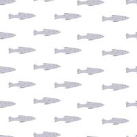Seamless pattern with fish doodle color style. illustration a flock of fish, background sprat fish saury capelin. vector