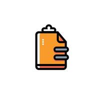 Book note icon design with full color style with lines, suitable for design images and design needs. vector