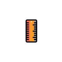 Ruler icon design with full color style with black lines, suitable for design drawings and design needs. vector
