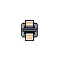 Design icon Printer with full color style with black lines, suitable for design images and design needs vector