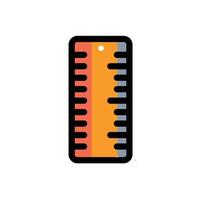 Ruler icon design with full color style with black lines. vector