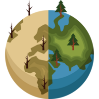 planet suffering from global warming png