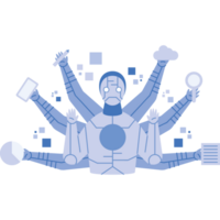 artificial inteligência robô com mãos tecnologia png