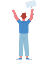 man with an empty poster in his hands png