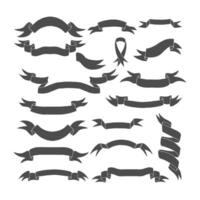 Set of hand drawn ribbons in . Design elements for label, badge, emblem, logo, sign. vector