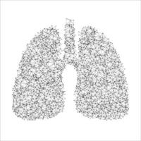 Abstract human lung from dots and lines. Technology background. Human lung illustration. Design element in . vector