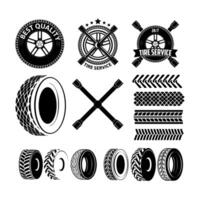 car service labels. tire service label. Auto parts. Set of design elements in vector