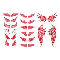 Big set of wings isolated on white background. Design elements for logo, label, badge, emblem, sign. Vintage element. vector