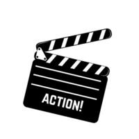 Clapperboard icon in . Design elements for logo, label, emblem, sign. vector