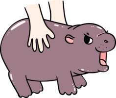 Cute Baby Pygmy Grumpy Hippo Bouncy pig cartoon character png