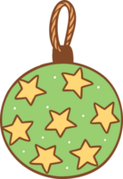 groovy Cowboy Christmas green ornament ball png