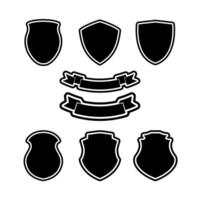 Set of wintage shields and ribbons vector