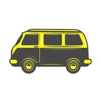 Retro bus icon isolated on white background. Design elements for logo, label, emblem, sign, poster. illustration. vector