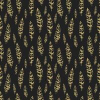 Dark and gold seamless pattern with feathers. Feathers pattern. feather , bird pattern. design element. vector