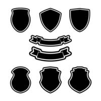 Set of wintage shields and ribbons vector