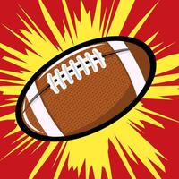 Ball for Rugby or American football pop art retro style. Pop art style ball. design element. vector