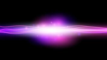 Futuristic neon light line trails with flash and neon glow and bokeh modern design element. High speed effect motion blur night lights.Purple glowing impulse cable lines. illustration vector
