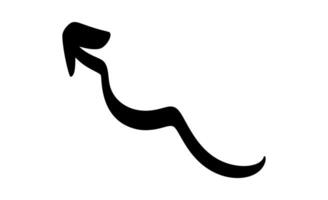 Curved Wavy hand drawn Arrow. Simple Illustration for Design Projects vector