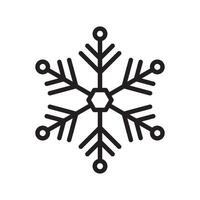 Snowflake for snow design and pattern. Black line Christmas element isolated on white background. Freeze symbol. Snow flake icon. Ice crystal graphic. Clipart for winter prints vector