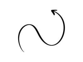 Curved Wavy Arrow. Simple hand drawn Illustration for Design Projects vector