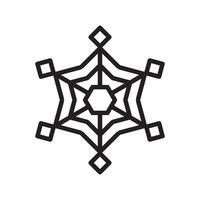 Snowflake Christmas icon. Black snow line isolated on white background. Outline silhouette frozen crystal. Flake for design winter print. Cute simple symbol shape freeze illustration vector