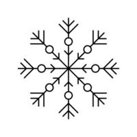 Minimalist Christmas snowflake icon winter showing eight-fold radial symmetry vector
