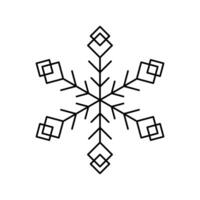 Minimalist Christmas snowflake icon winter showing aesthetics eight-fold radial symmetry vector