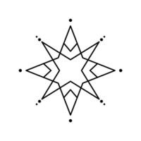 star geometric line icon for Christmas holiday party invitation, snowflake decoration, greeting card isolated on white background vector