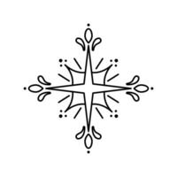 star geometric line icon for Christmas holiday party invitation, snowflake decoration, winter greeting card isolated on white background vector