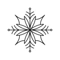Minimalist Christmas snowflake icon winter showing eight-fold radial symmetry vector