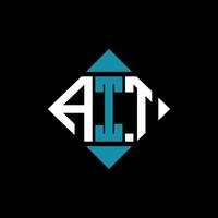 letter AIT square logo design illustration template. AIT rectangle diamond logo design. vector