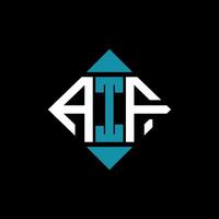letter AIF square logo design illustration template. AIF rectangle diamond logo design. vector