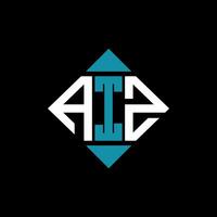 letter AIZ square logo design illustration template. AIZ rectangle diamond logo design. vector