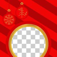 Christmas poster with ball ornaments, free copy space area. design for greeting card, banner, social media, web. vector