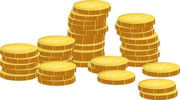 Increase in wealth, the process of accumulating and increasing the number of coins in a stack. Concept of business success, economic or market growth, investment income, capital gains, benefits. vector