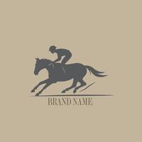 Silhouette Logo of a Horse and Jockey in Full Gallop vector