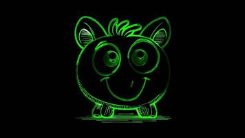 Neon frame effect, Pig representing discounts, interest rates on black background video