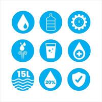 A variety of icons in one editable mineral water themed pack vector