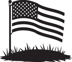 an american flag is shown in silhouette on a white background vector